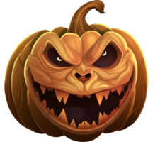 de miedo Víspera de Todos los Santos calabaza jack-o-lantern, ai generado, png archivo No antecedentes