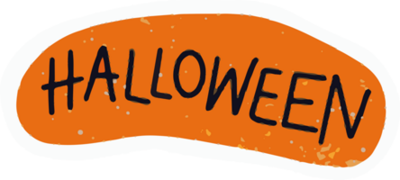 halloween hand- getrokken tekst sticker decoratie, PNG het dossier Nee achtergrond