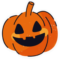 Jack o lantern Halloween pumpkin sticker, png file no background