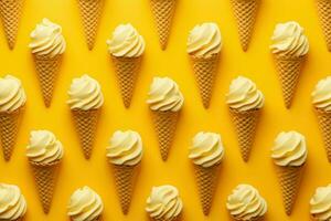 Yellow ice cream sweet. Generate Ai photo