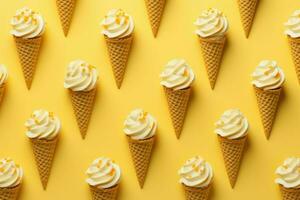 Yellow ice cream food. Generate Ai photo