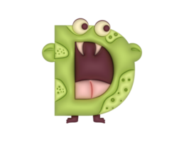 d Monster- Alphabet im 3d png