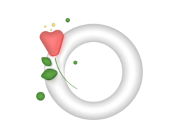 plano floral 3d o letra png