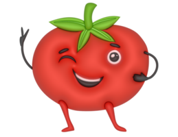 3d Funny tomato on a transparent background png