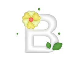 vlak bloemen 3d b brief png