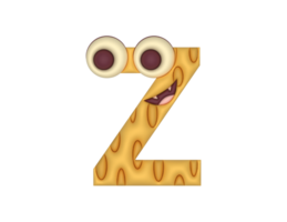 z monstre alphabet dans 3d png