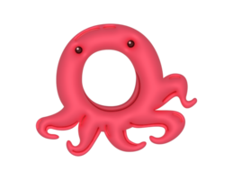 alphabet O letter Octopus 3d type png
