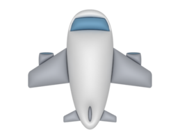 3d aeroplane top view on a transparent background png