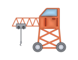 3d wheel crane on a transparent background png