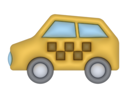 3d Taxi en un transparente antecedentes png