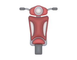 3d Red vintage scooter on a transparent background png