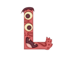 l monstre alphabet dans 3d png