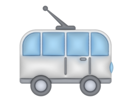 3d trolleybus on a transparent background png