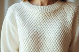 White sweater. Generate Ai photo