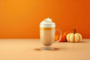 Pumpkin spice late glass. Generate Ai photo