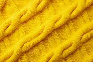 Yellow sweater pattern fiber. Generate Ai photo