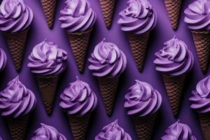 Purple ice cream. Generate Ai photo