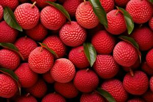 Lychee fruit sweet. Generate Ai photo