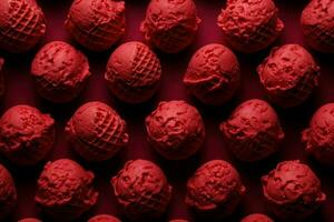 Red ice cream. Generate Ai photo