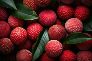 Lychee fruit dessert. Generate Ai photo