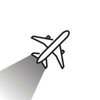 Simple Aircraft Icon. Line with Editable Stroke vector