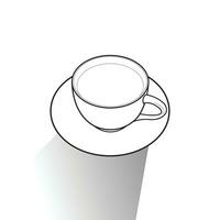 Close-up of teacup. icon and Editable stroke vector