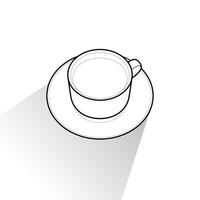 Close-up of teacup. icon and Editable stroke. Cup of tea vector