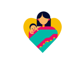 An Icon of a Mother with her Child png