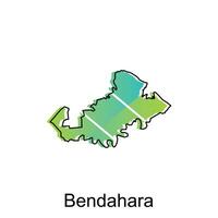 Map City of Bendahara, World Map International vector template with outline graphic sketch style on white background