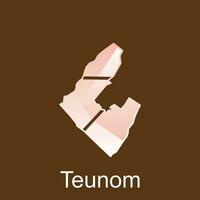 Map City of Teunom, World Map International vector template with outline graphic sketch style on white background