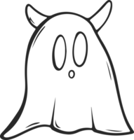 mignonne Halloween fantôme contour png