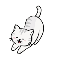 adesivo de desenho de gato fofo png