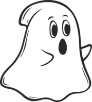mignonne Halloween fantôme contour png