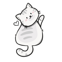 söt katt tecknad serie klistermärke png