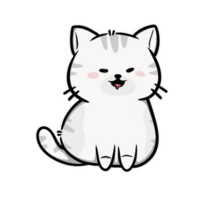 carino gatto cartone animato etichetta png