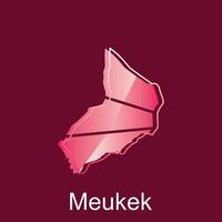 Map City of Meukek, World Map International vector template with outline graphic sketch style on white background