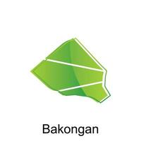 Map City of Bakongan, World Map International vector template with outline graphic sketch style on white background