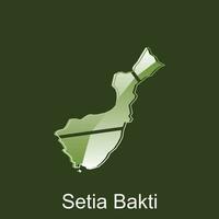 Map of Setia Bakti City modern outline, High detailed vector illustration Design Template, suitable for your company