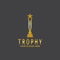 Simple Trophy logo design Vector Template