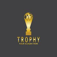Simple Trophy logo design Vector Template