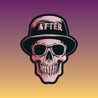 A Mysterious Skull With Hat on Top vector