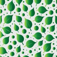 Pattern with green leaves vector