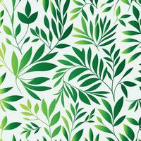 Pattern with green leaves vector