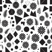 Pattern with black and white shape vector