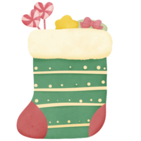 Navidad medias acuarela elemento. acuarela mano dibujar png