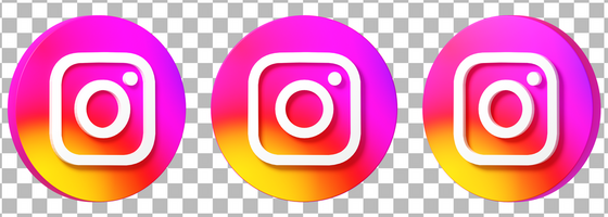 instagram icoon 3d modellering psd