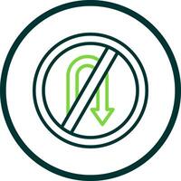 No Turn Vector Icon Design