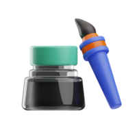 workplace ink illustration 3d png