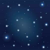 Night starry sky with snowflakes vector