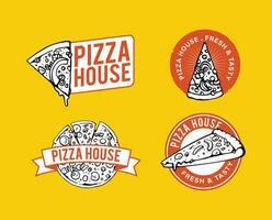 pizza italian food logo template vector